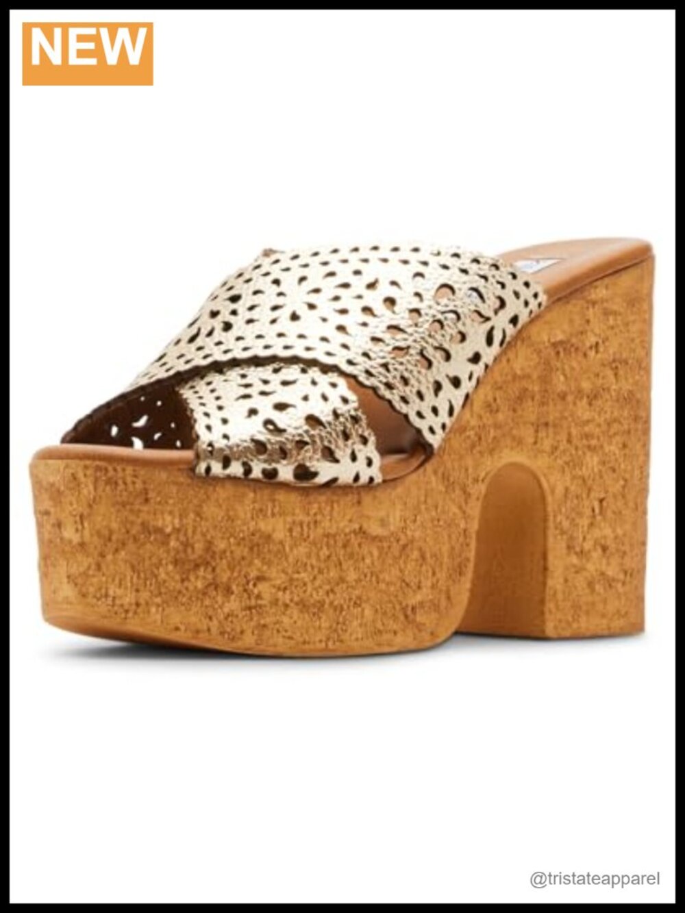 Steve Madden Saffron Block Heel Platform Pump Cork Bottom Evening Shoe